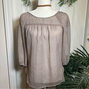 Lauren Conrad Floral Gold Accent Blouse